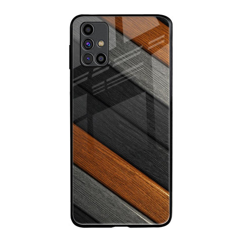 Tri Color Wood Samsung Galaxy M31s Glass Back Cover Online
