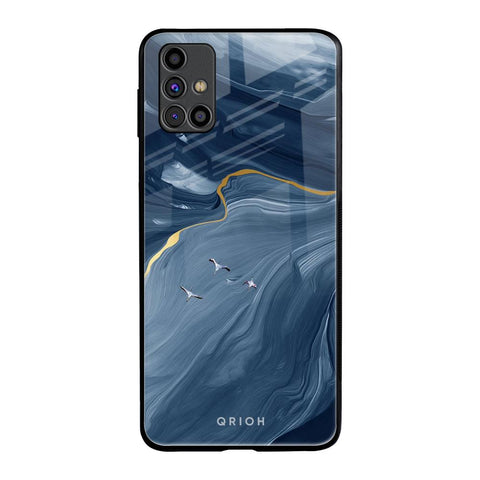Deep Ocean Marble Samsung Galaxy M31s Glass Back Cover Online