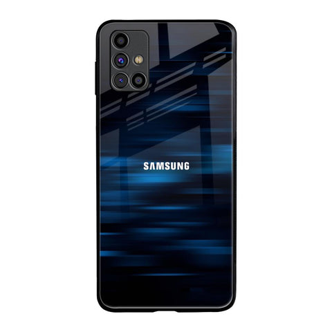 Blue Rough Abstract Samsung Galaxy M31s Glass Back Cover Online