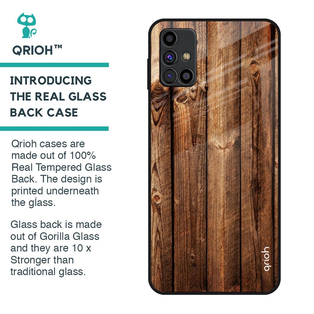 Timber Printed Glass Case for Samsung Galaxy M31s