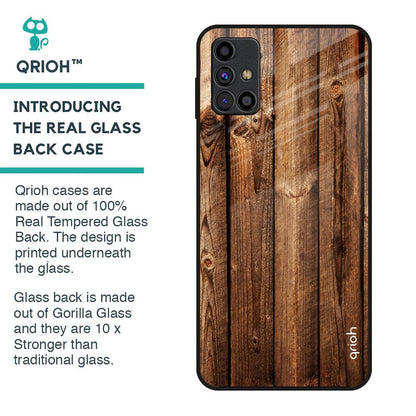 Timber Printed Glass Case for Samsung Galaxy M31s