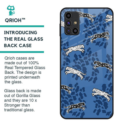 Blue Cheetah Glass Case for Samsung Galaxy M31s