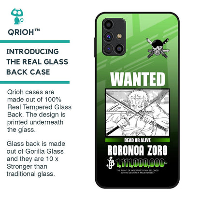Zoro Wanted Glass Case for Samsung Galaxy M31s