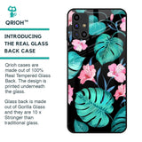Tropical Leaves & Pink Flowers Glass Case for Samsung Galaxy M31s