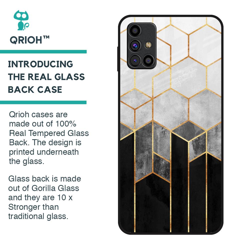 Tricolor Pattern Glass Case for Samsung Galaxy M31s