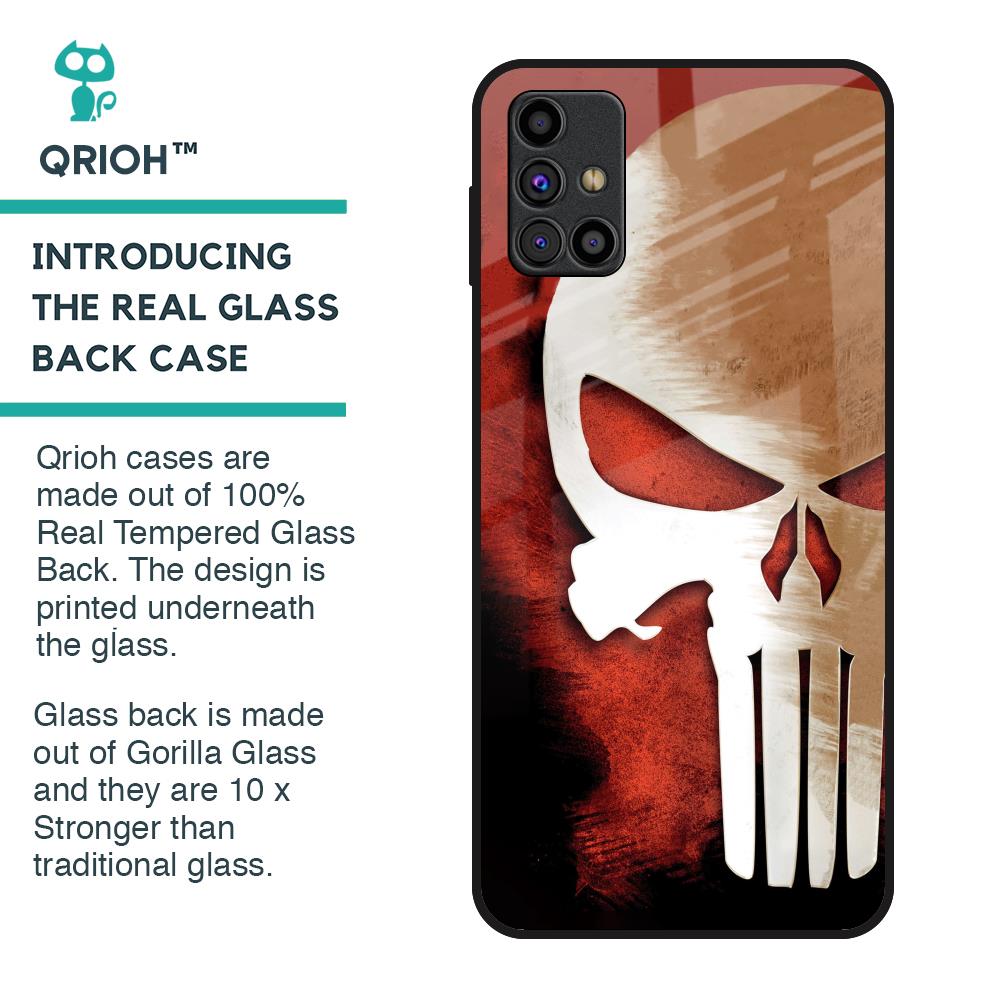 Red Skull Glass Case for Samsung Galaxy M31s