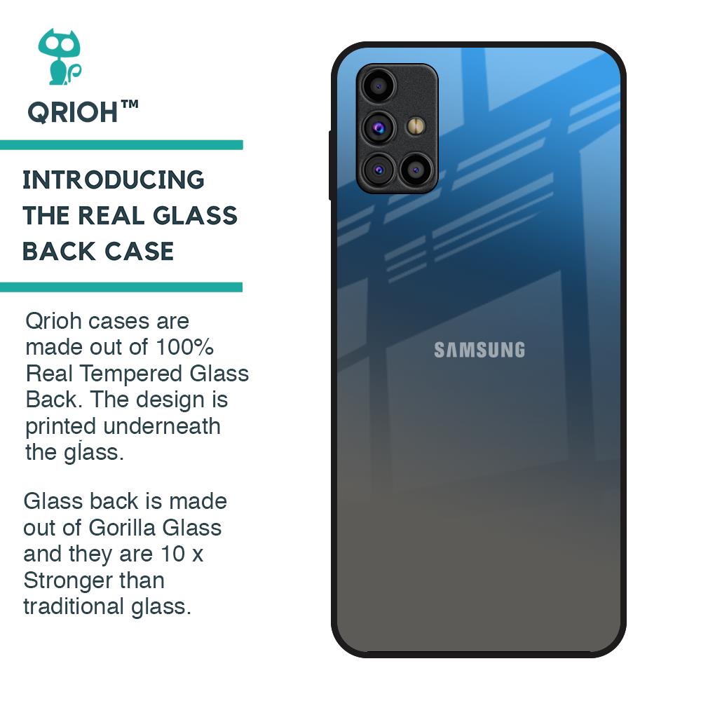 Blue Grey Ombre Glass Case for Samsung Galaxy M31s