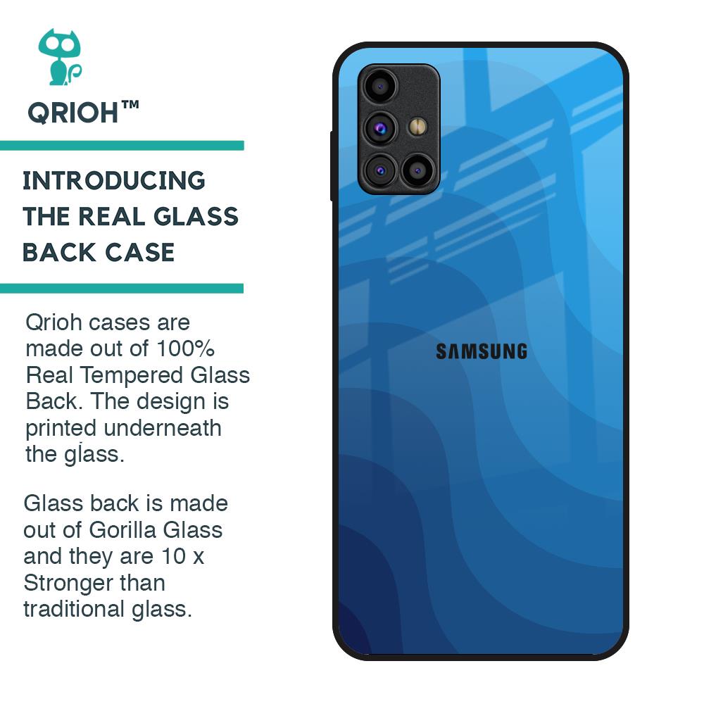 Blue Wave Abstract Glass Case for Samsung Galaxy M31s