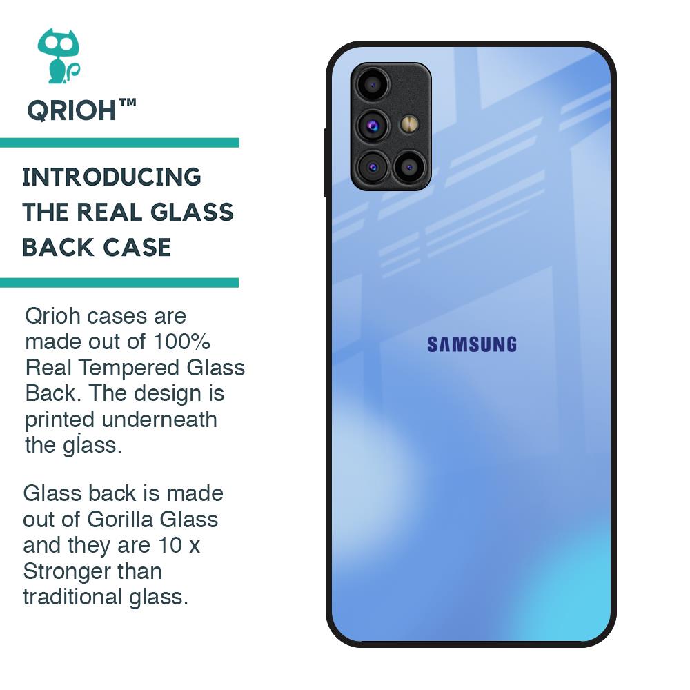 Vibrant Blue Texture Glass Case for Samsung Galaxy M31s