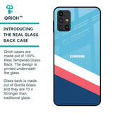 Pink & White Stripes Glass Case For Samsung Galaxy M31s