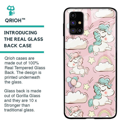 Balloon Unicorn Glass case for Samsung Galaxy M31s