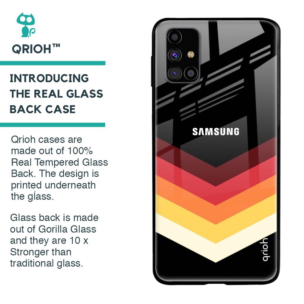 Abstract Arrow Pattern Glass Case For Samsung Galaxy M31s