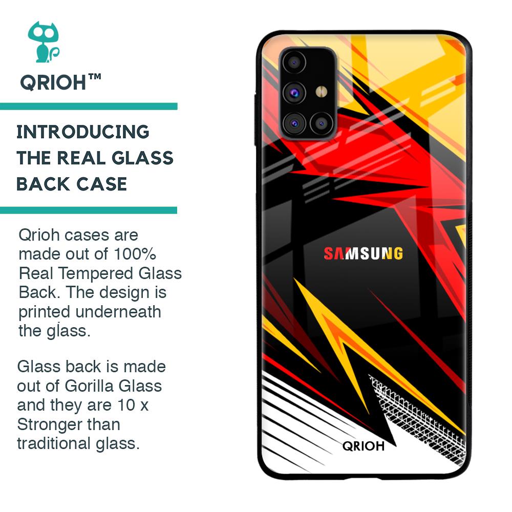 Race Jersey Pattern Glass Case For Samsung Galaxy M31s