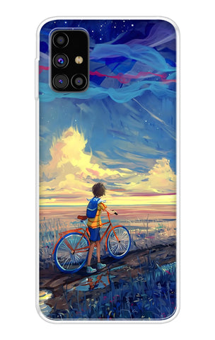 Riding Bicycle to Dreamland Samsung Galaxy M31s Back Cover
