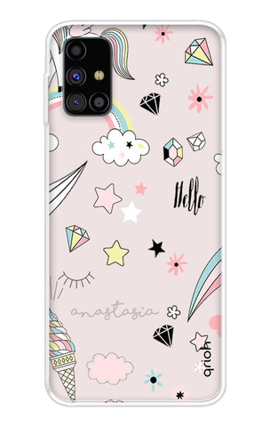 Unicorn Doodle Samsung Galaxy M31s Back Cover