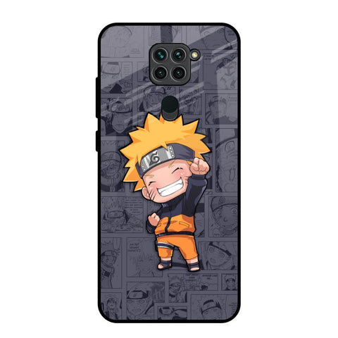 Orange Chubby Redmi Note 9 Glass Back Cover Online