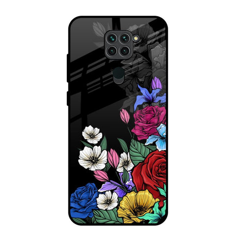 Rose Flower Bunch Art Redmi Note 9 Glass Back Cover Online