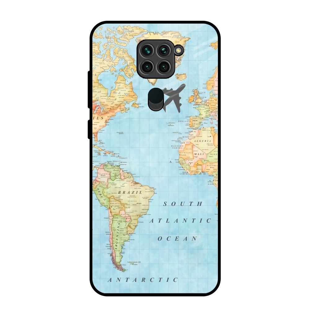 Travel Map Redmi Note 9 Glass Back Cover Online