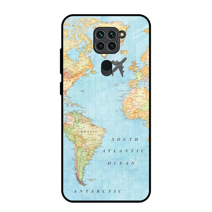 Travel Map Redmi Note 9 Glass Back Cover Online