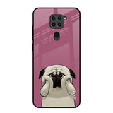 Funny Pug Face Redmi Note 9 Glass Back Cover Online