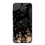Floating Floral Print Redmi Note 9 Glass Back Cover Online