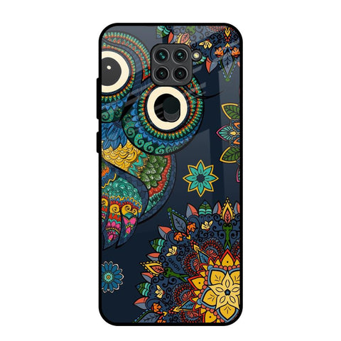 Owl Art Redmi Note 9 Glass Back Cover Online