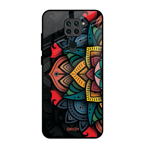 Retro Gorgeous Flower Redmi Note 9 Glass Back Cover Online