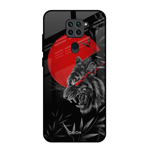 Red Moon Tiger Redmi Note 9 Glass Back Cover Online
