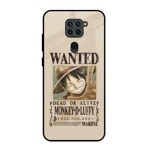 Luffy Wanted Redmi Note 9 Glass Back Cover Online