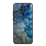 Blue Cool Marble Redmi Note 9 Glass Back Cover Online