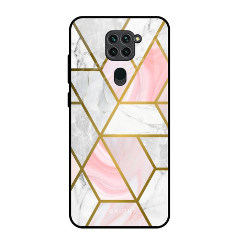Geometrical Marble Redmi Note 9 Glass Back Cover Online