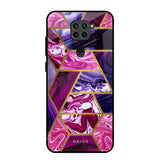 Electroplated Geometric Marble Redmi Note 9 Glass Back Cover Online