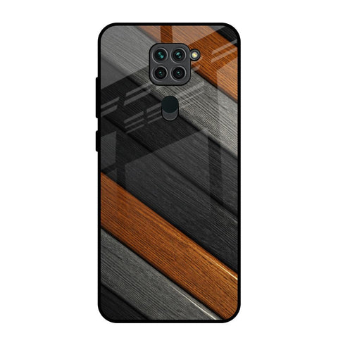 Tri Color Wood Redmi Note 9 Glass Back Cover Online