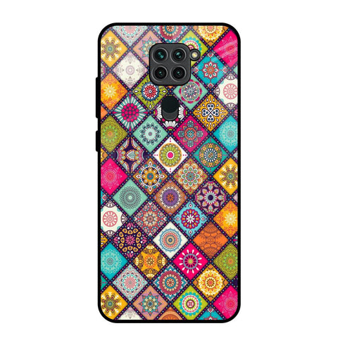 Multicolor Mandala Redmi Note 9 Glass Back Cover Online