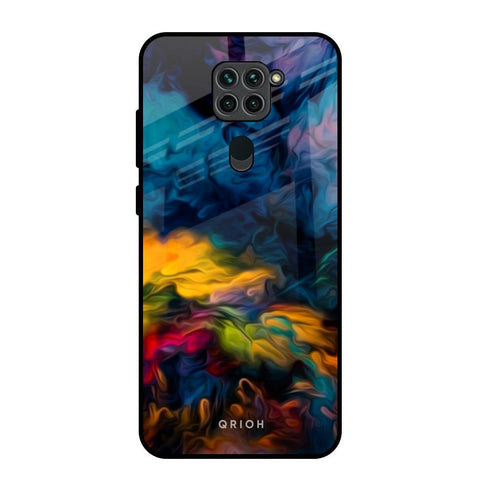Multicolor Oil Painting Redmi Note 9 Glass Back Cover Online