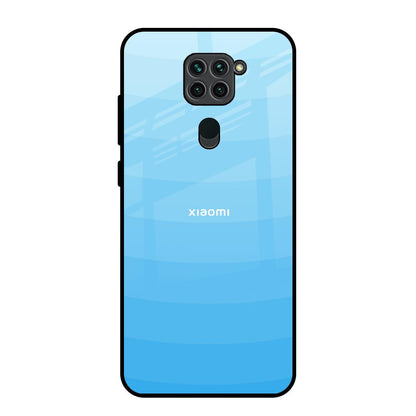 Wavy Blue Pattern Redmi Note 9 Glass Back Cover Online