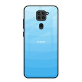 Wavy Blue Pattern Redmi Note 9 Glass Back Cover Online
