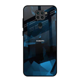 Polygonal Blue Box Redmi Note 9 Glass Back Cover Online