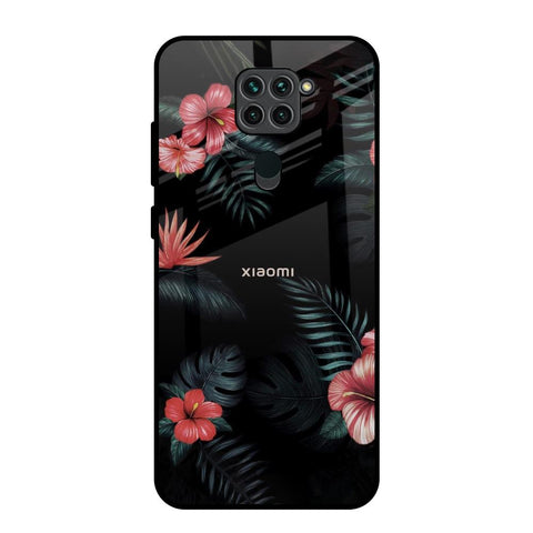 Tropical Art Flower Redmi Note 9 Glass Back Cover Online