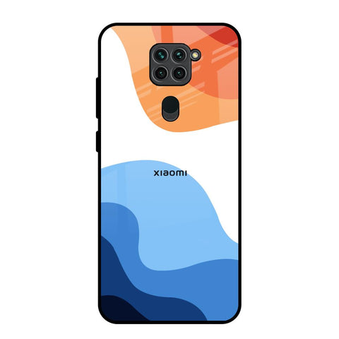 Wavy Color Pattern Redmi Note 9 Glass Back Cover Online