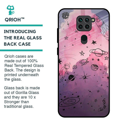 Space Doodles Glass Case for Redmi Note 9