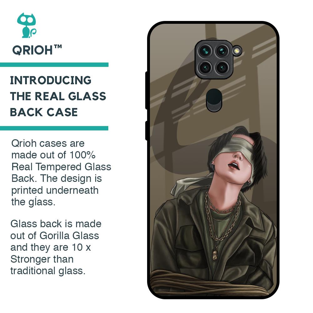Blind Fold Glass Case for Redmi Note 9