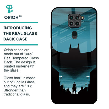 Cyan Bat Glass Case for Redmi Note 9