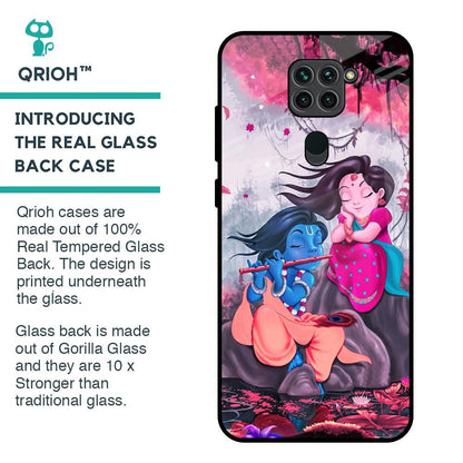 Radha Krishna Art Glass Case for Redmi Note 9