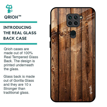 Timber Printed Glass Case for Redmi Note 9