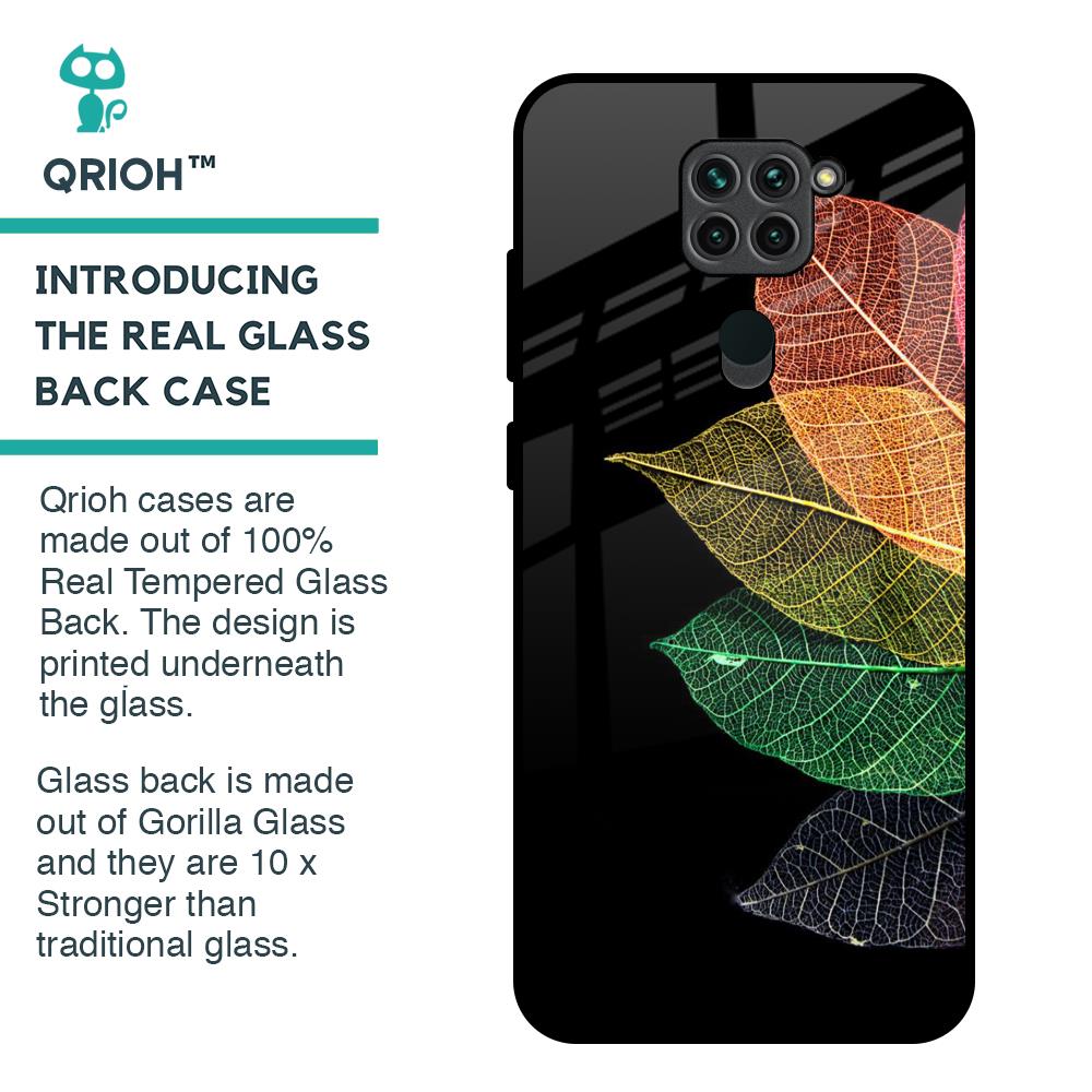 Colorful Leaves Glass Case for Redmi Note 9