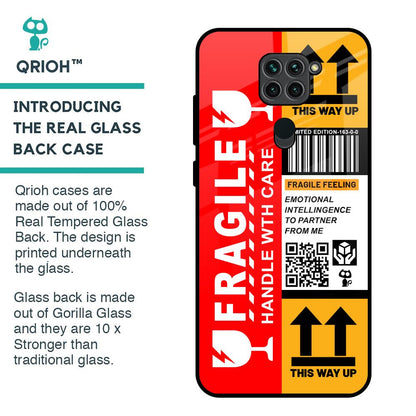 Handle With Care Glass Case for Redmi Note 9