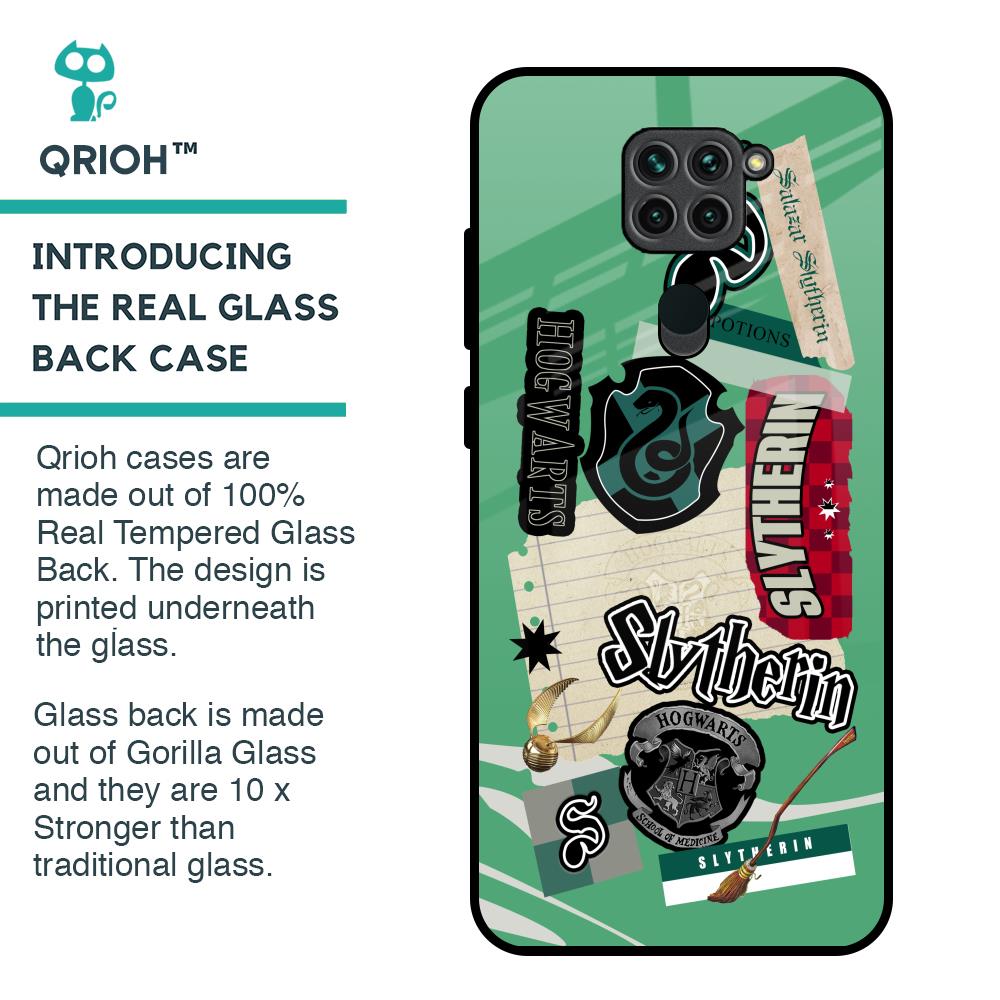 Slytherin Glass Case for Redmi Note 9