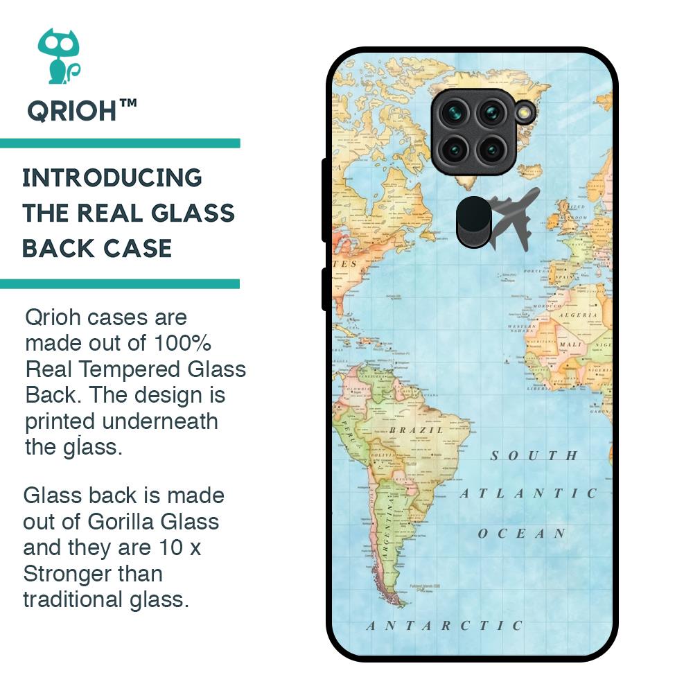 Travel Map Glass Case for Redmi Note 9