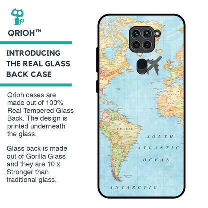 Travel Map Glass Case for Redmi Note 9